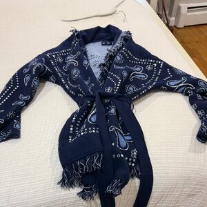 GAP Navy Blue Paisley Cardigan